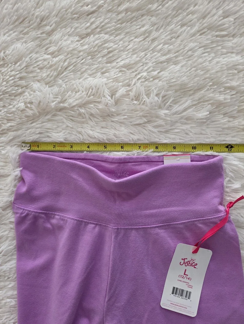 Justice Full Length Leggings Lavender Girls Size L 12/14 NWT